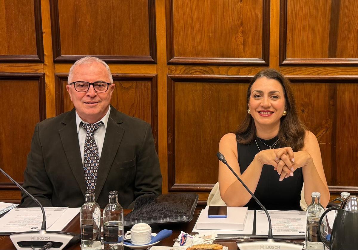 El consejero de CC, Carlos Culebras, y la consejera portavoz del grupo, Vidina Cabrera.