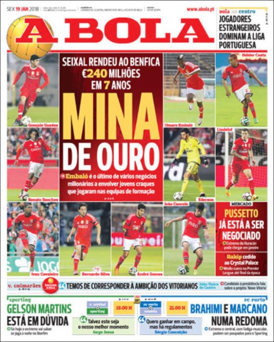 Portadas deportivas del viernes 19 de enero