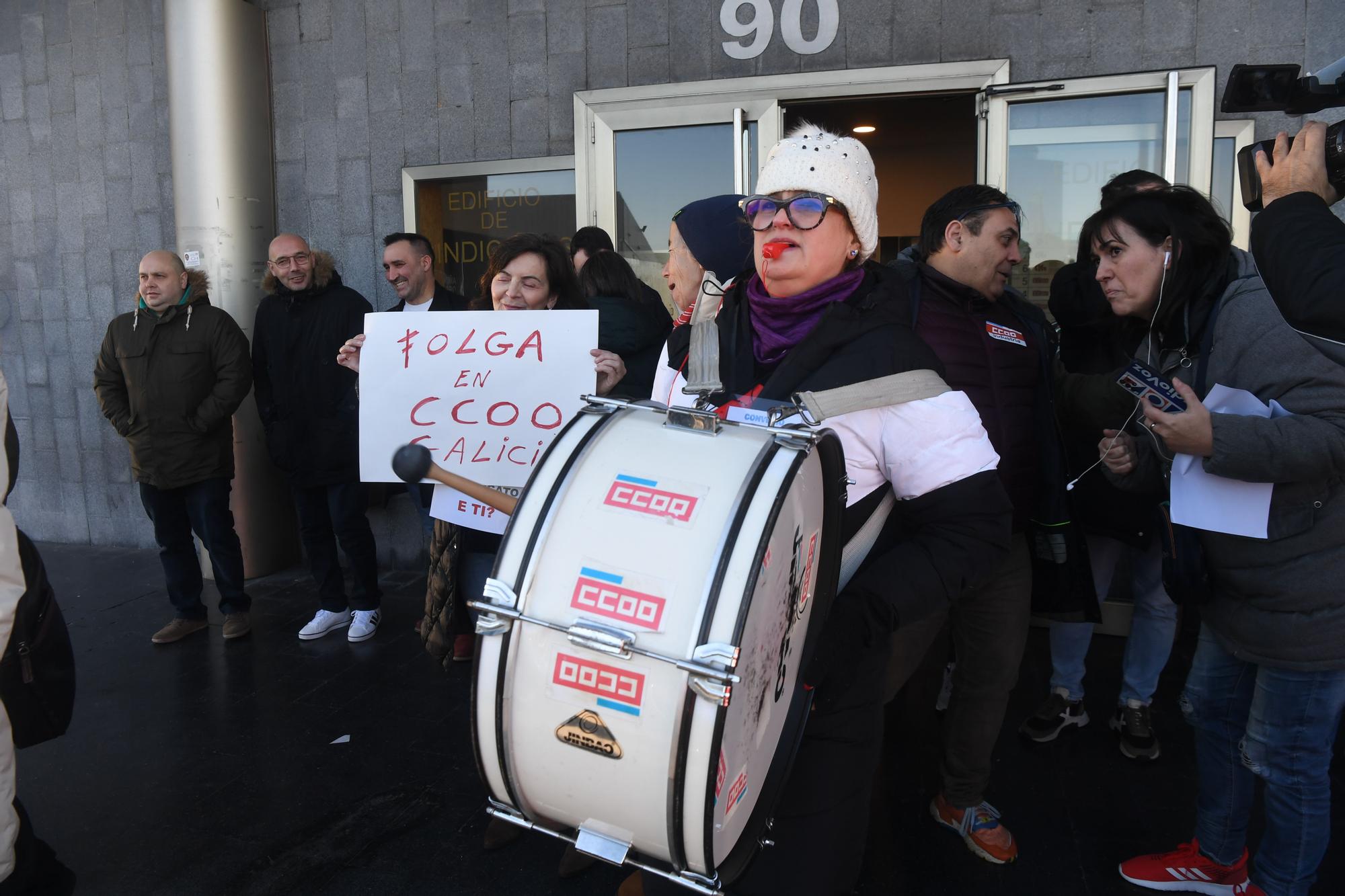 Huelga de trabajadores de CCOO: protesta en A Coruña