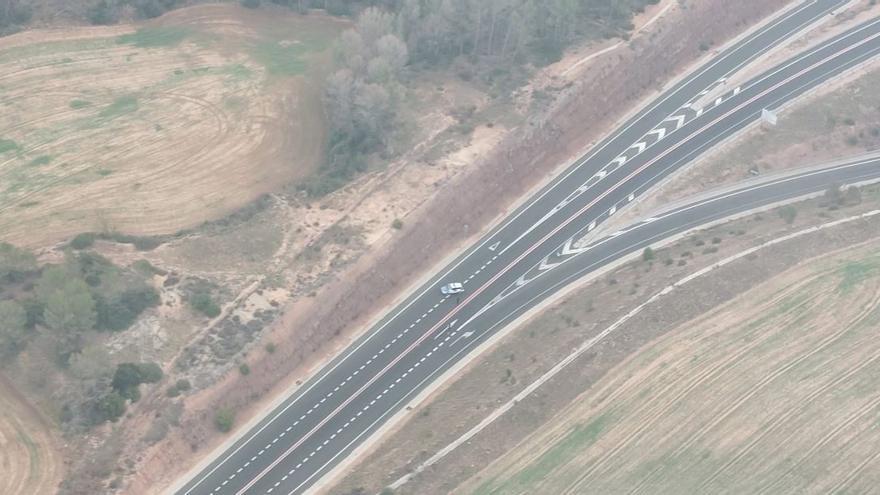 Un conductor novell circula en contra direcció a la carretera de Manresa a Igualada