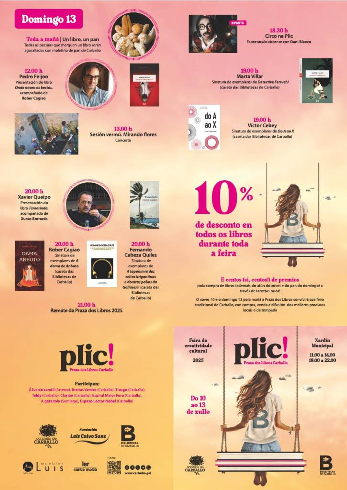 Programa de actos da xornada de pecha da Praza dos Libros