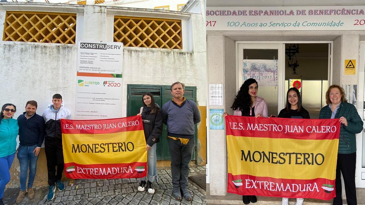 Montaje fotográfico con alumnos de Monesterio en Elvas y Lisboa