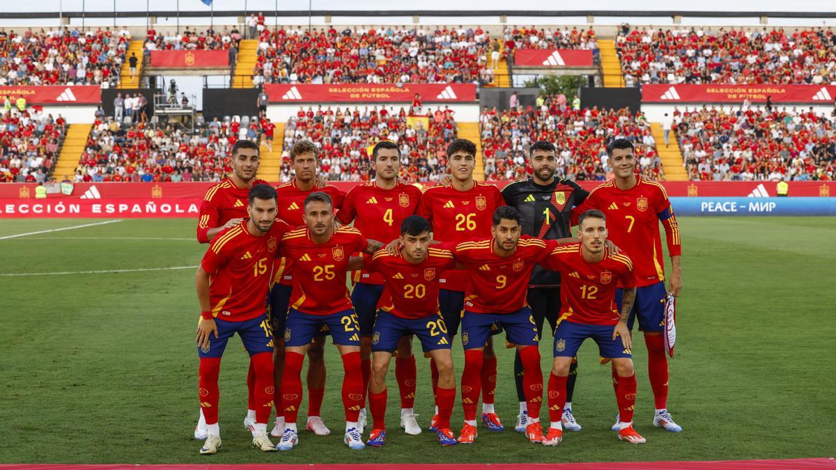 La selección española, en el partido ante Andorra