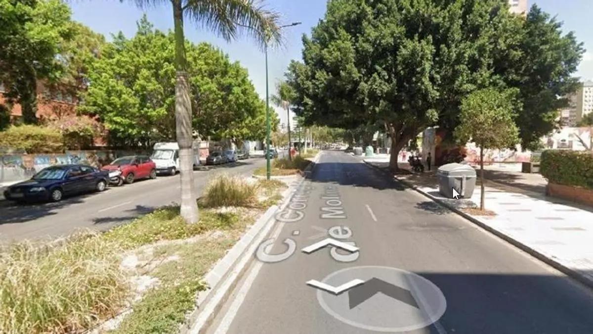 Calle Corregidor Francisco de Molina, ubicación donde ha ocurrido el accidente.