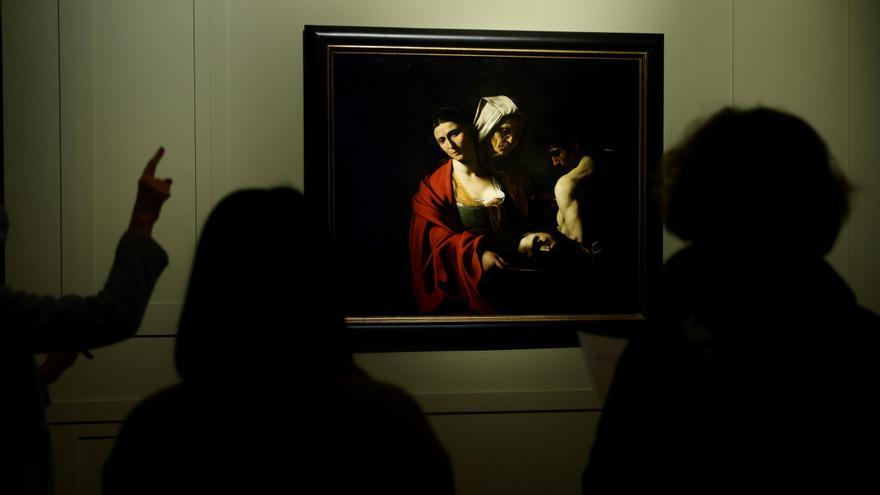Caravaggio's painting 'Salomé with the head of the Baptist' is exhibited from this Tuesday at the Royal Palace