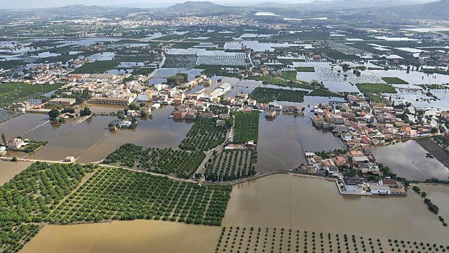 Vista aérea de las inundaciones en Orihuela por la DANA.
