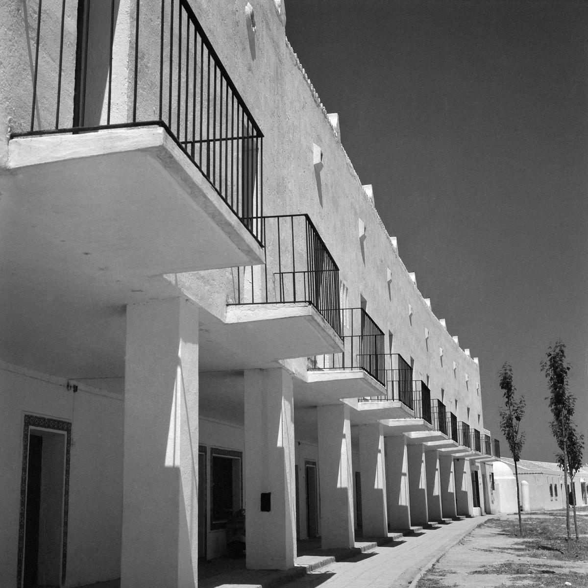 Conjunto de viviendas en Esquivel (Sevilla), ca. 1952. Fotografía de Joaquín del Palacio, Kindel.