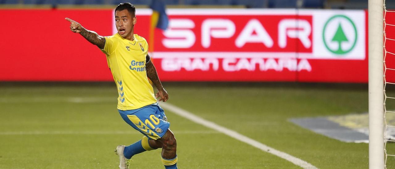 Araujo durante el partido UD Las Palmas 2 - 0 Ponferradina