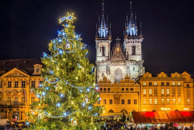 Praga, República Checa, arbol navidad