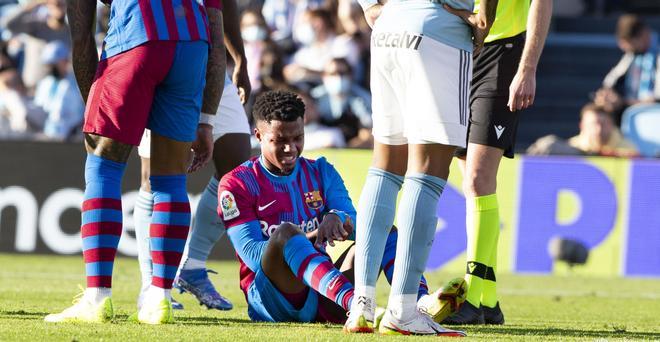 Las imágenes que más duelen: Ansu se lesionó ante el Celta