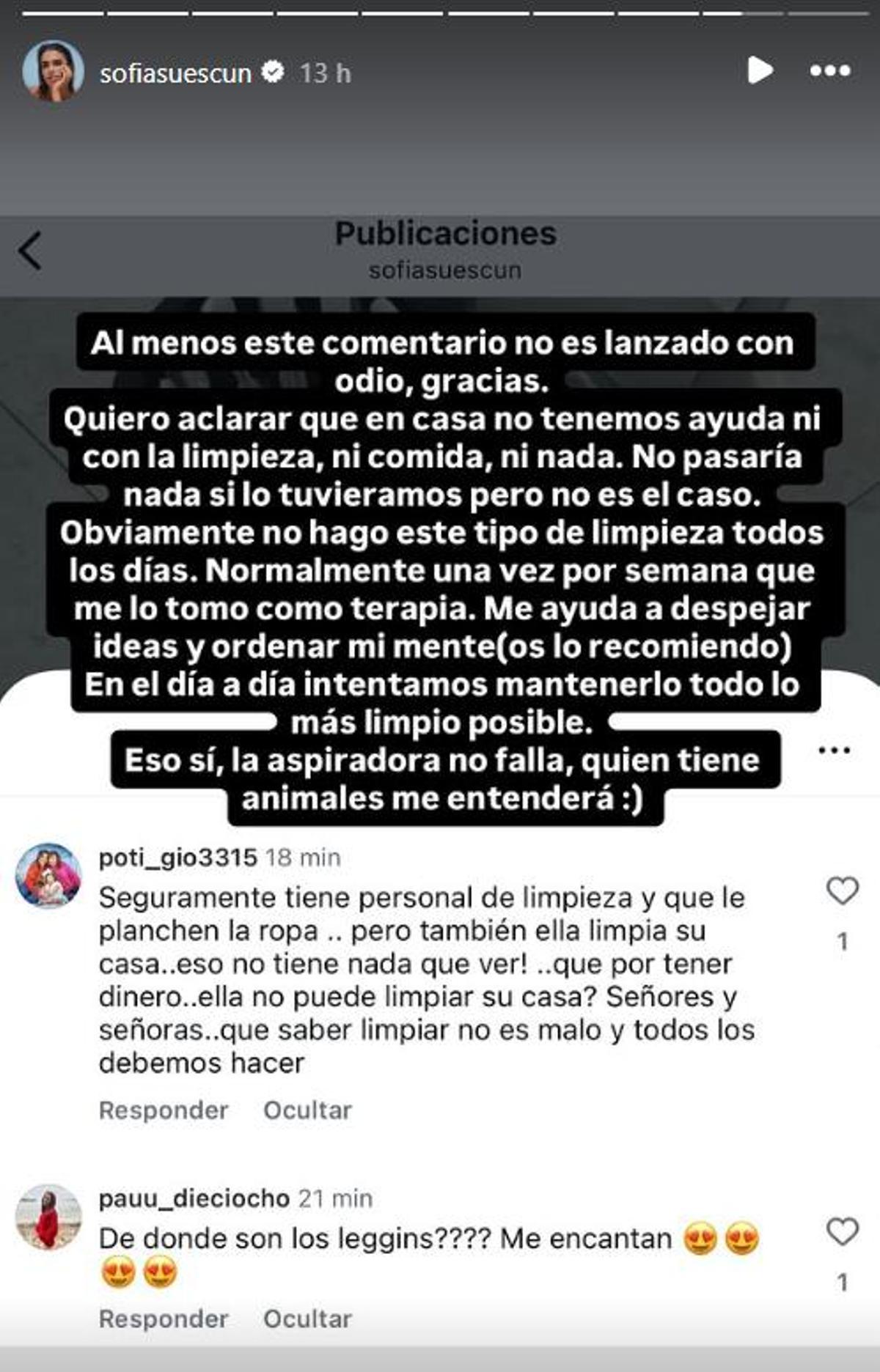 Storie de Sofía Suescun.