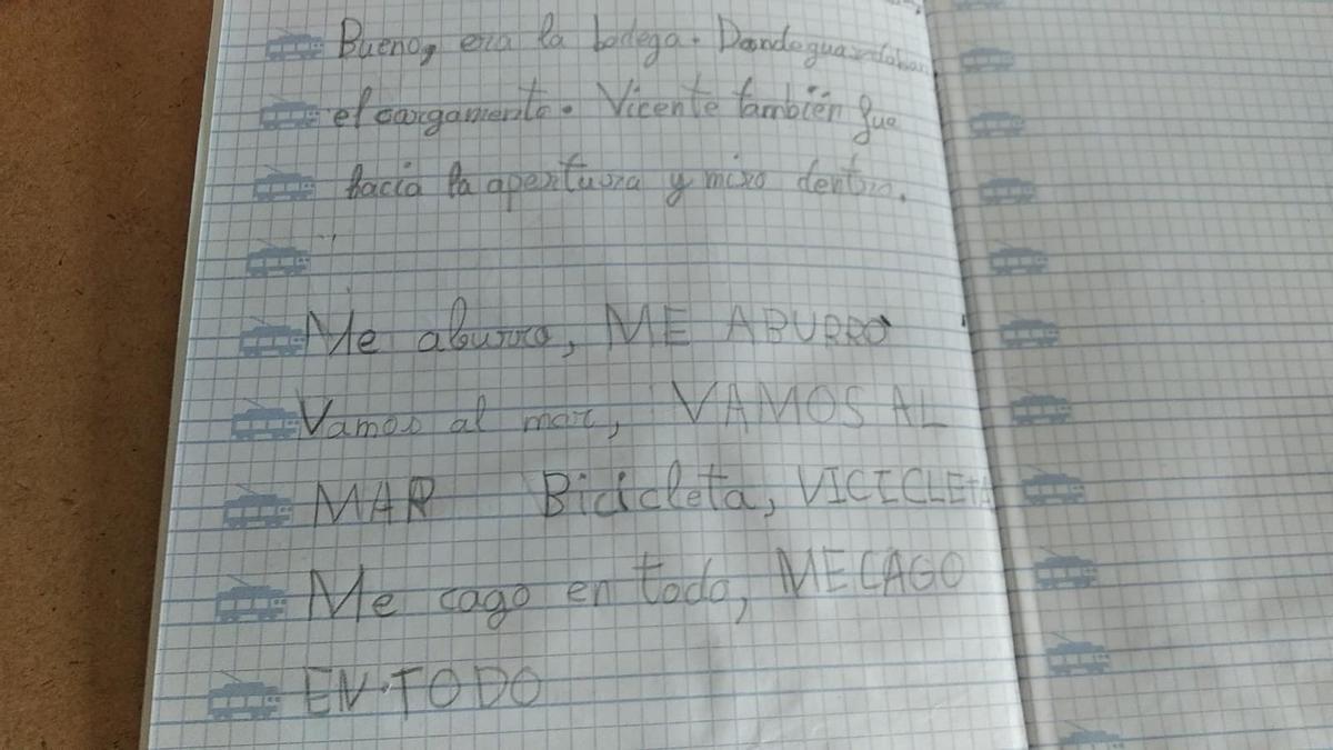 El texto escrito por Martina.