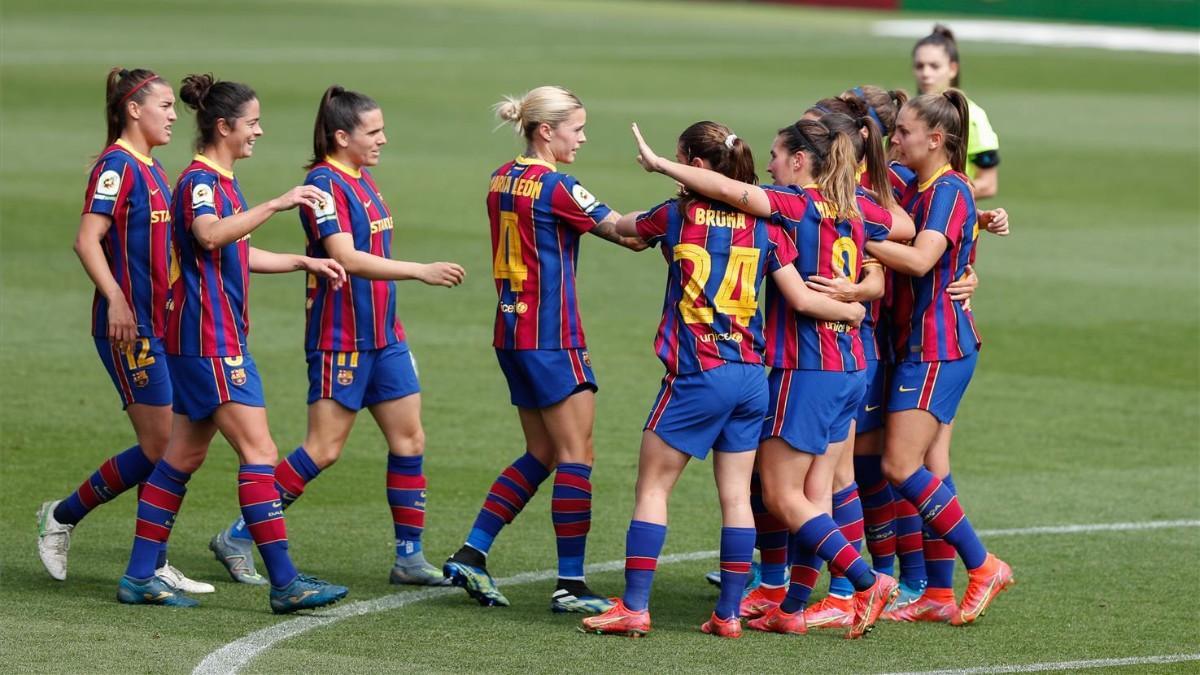 Así celebraron las jugadoras del Barça el primer gol azulgrana