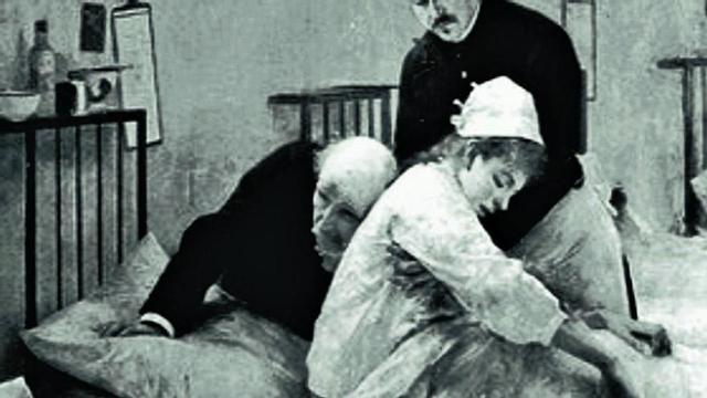Una ilustración sobre atención hospitalaria en 1889.