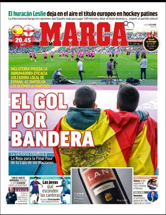 Portada MARCA lunes 15 de octubre de 2018