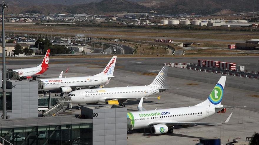 Una zona de plataforma del aeropuerto de Málaga.