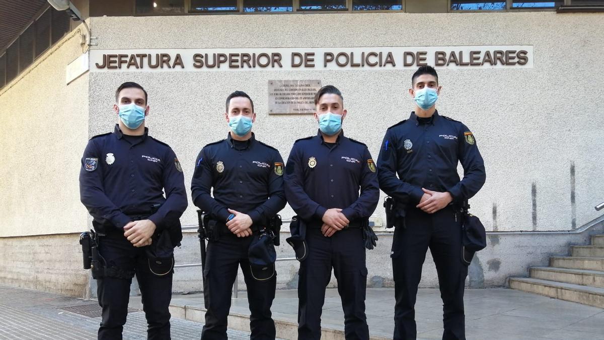 Los policías José Carlos Sitjar, Miquel Bordoy, Rafael Isern y Alberto Canto.