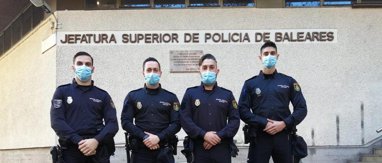 Los policías José Carlos Sitjar, Miquel Bordoy, Rafael Isern y Alberto Canto.