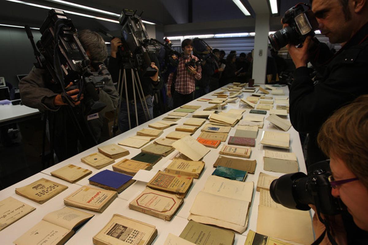 Detalls dels ’papers de Salamanca’ tornats a l’Arxiu Nacional de Catalunya, de Sant Cugat del Vallès, el desembre del 2008.