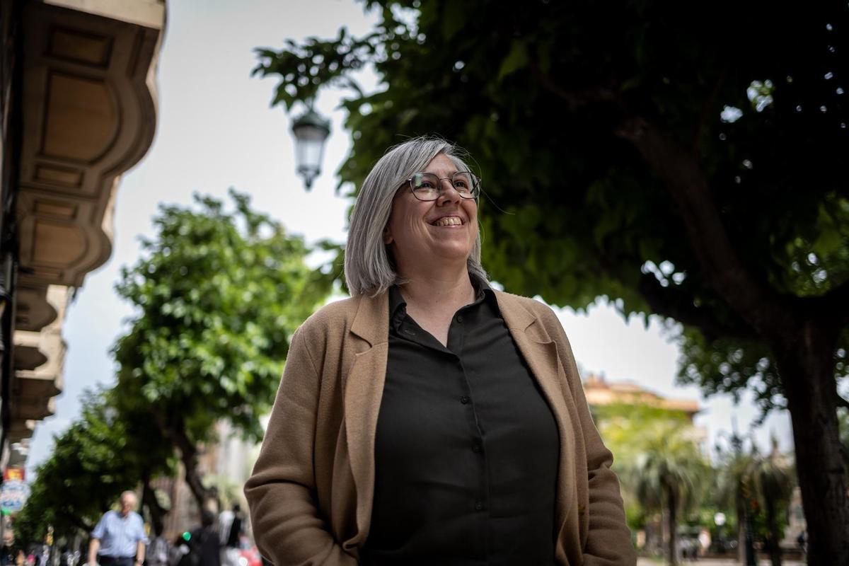 Leire Iglesias, antes de la entrevista con este diario en Zaragoza.
