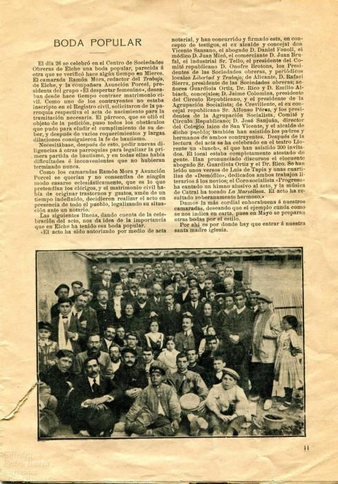 Crónica de una boda "popular". Revista Vida Socialista (1911)