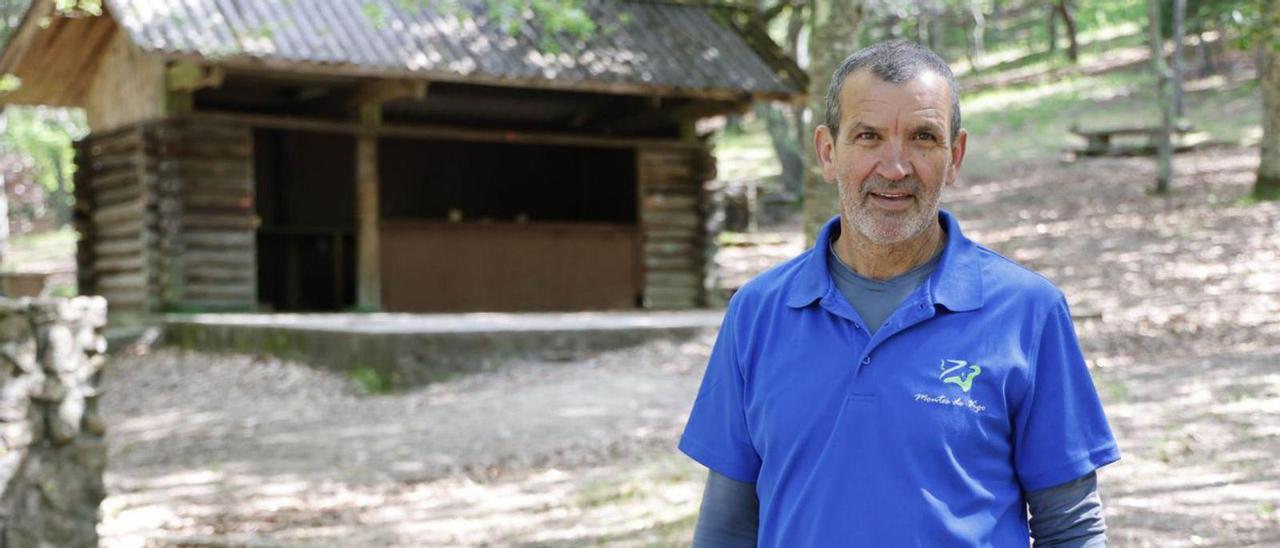 Uxío González, en el parque forestal de Saiáns