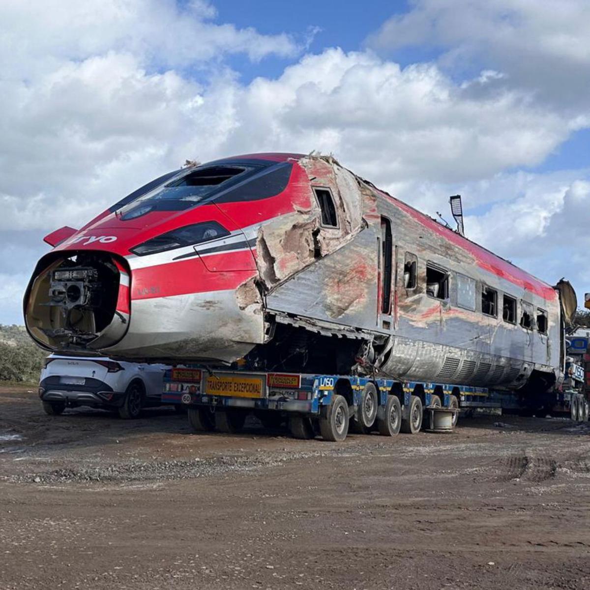 El tren d’Iryo involucrat en l’accident ferroviari de diumenge passat a Adamuz (Còrdova). | EUROPA PRESS