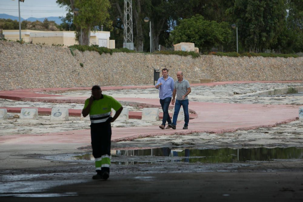 Daños en la playa de la Albufereta