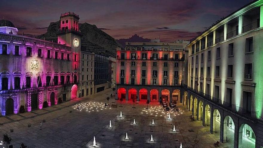 Una de las opciones que permitirá la nueva iluminación del Ayuntamiento de Alicante