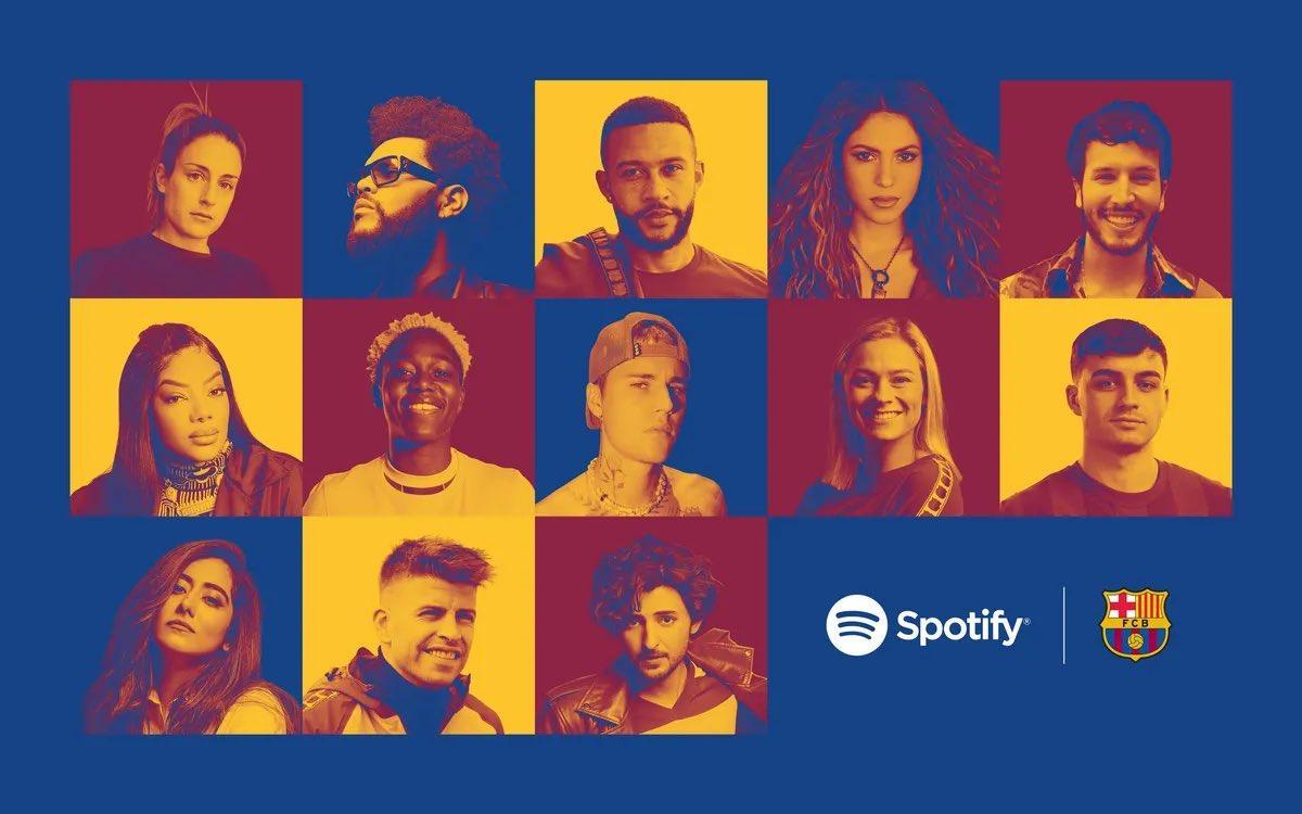 Imagen del acuerdo del Barcelona con Spotify