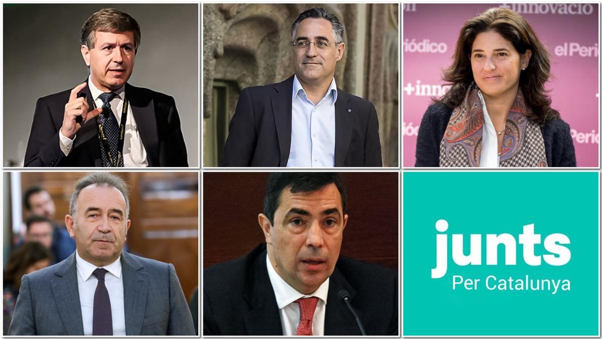 Combo de los miembros de Junts per Catalunya; Eduard Gràcia, Ramon Tremosa, Elena Massot, Miquel Calçada y Pere Soler