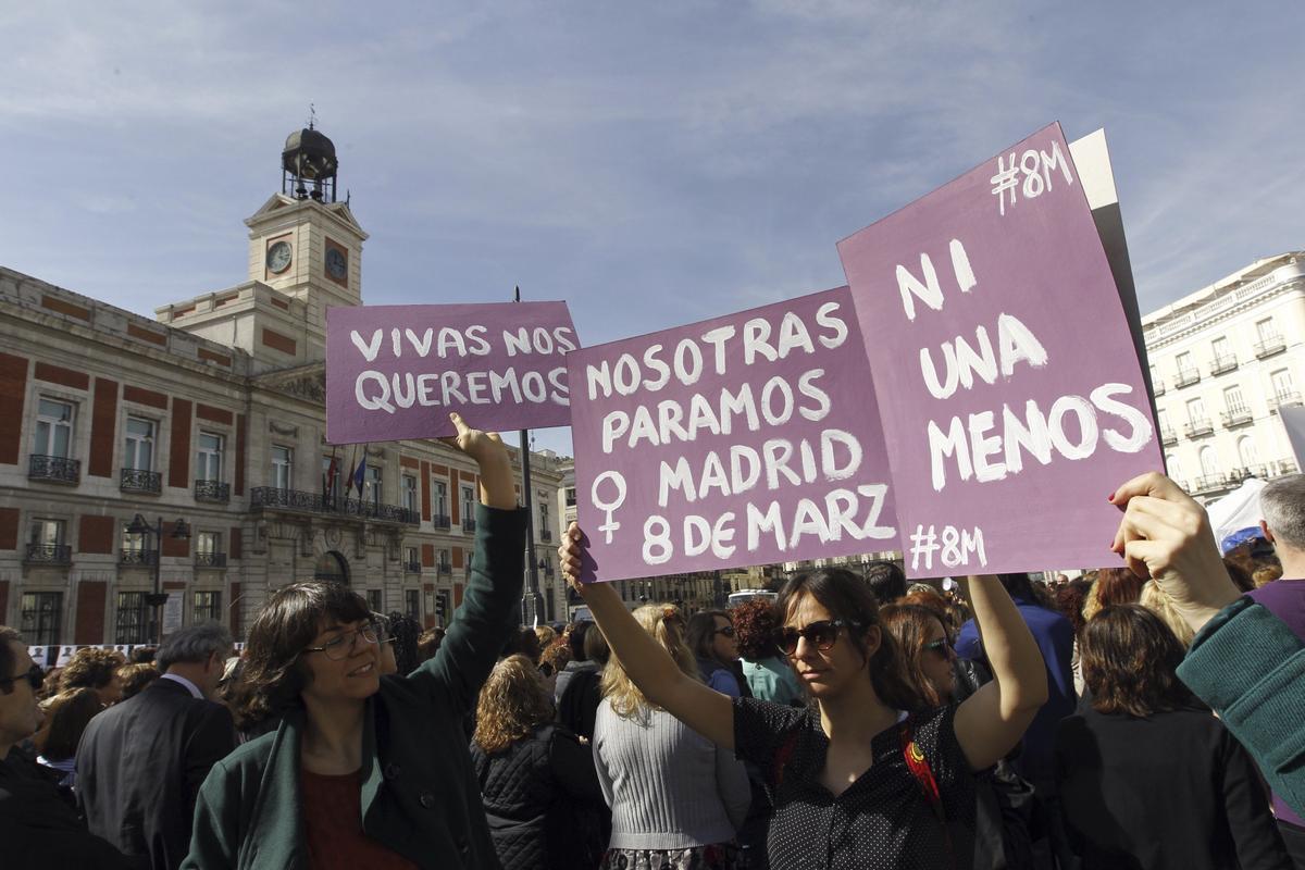 Manifestación en Madrid contra la violencia machista.