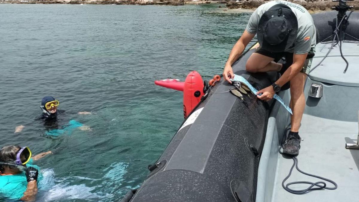 Denuncia a un apneísta por pescar en la reserva marina de Llevant | GUARDIA CIVIL