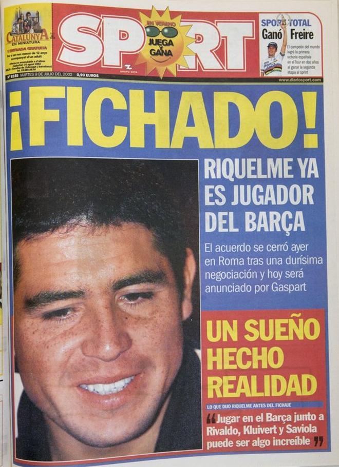 2002 - El FC Barcelona incorpora a Riquelme