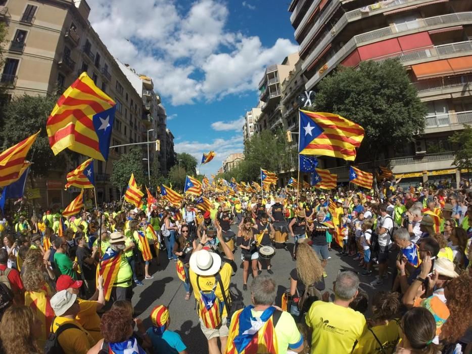 Els gironins a la manifestació de la Diada a Barcelona