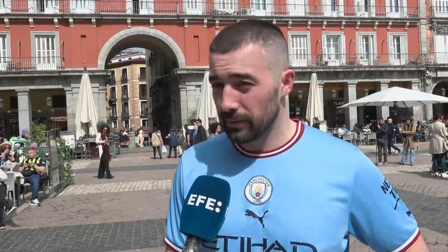 Aficionados del Manchester City en Madrid