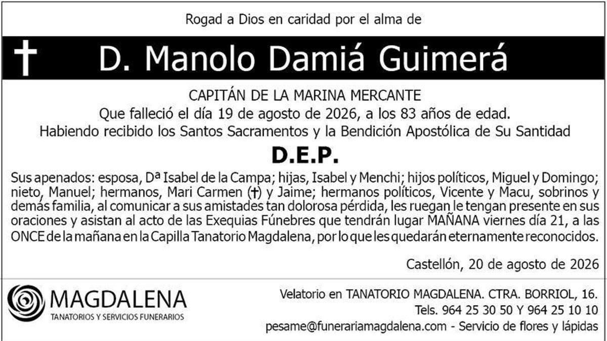 D. Manolo Damiá Guimerá
