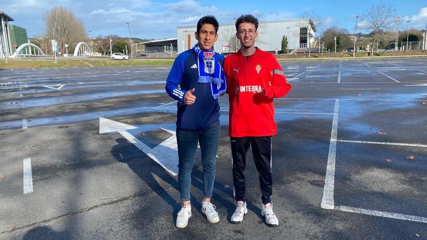 La amistad y la familia no entienden de colores: así se vive un derbi asturiano vestido de azul en Gijón