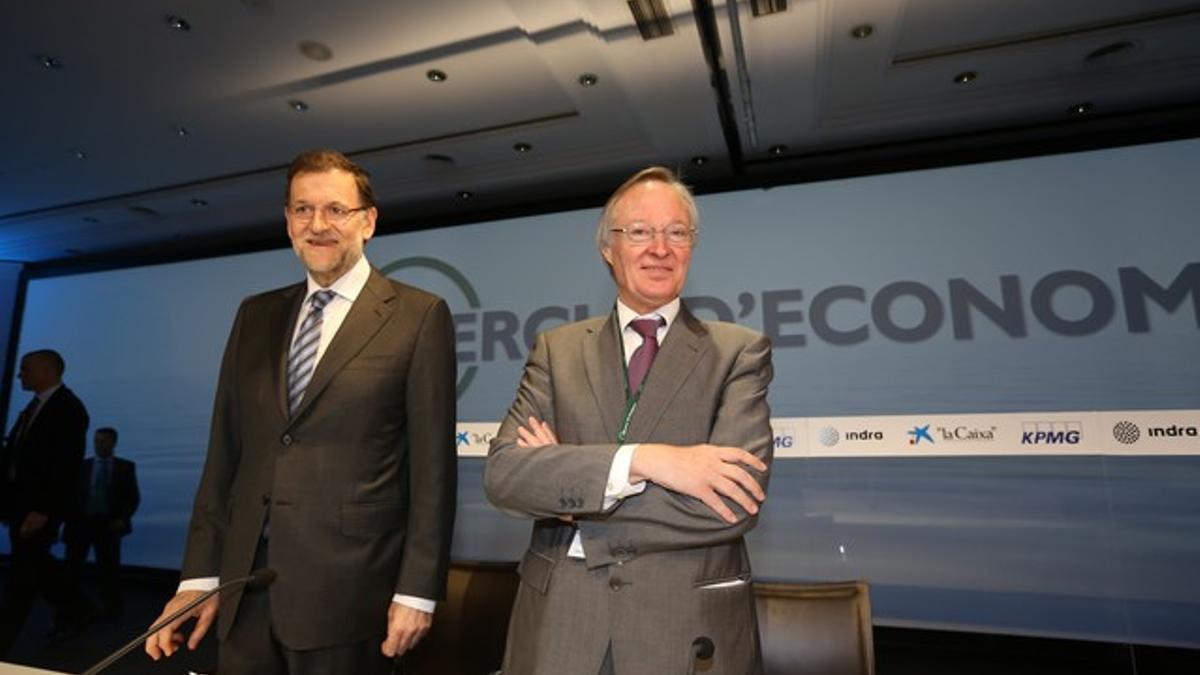 Mariano Rajoy y Josep Piqué, este sábado, en Sitges.