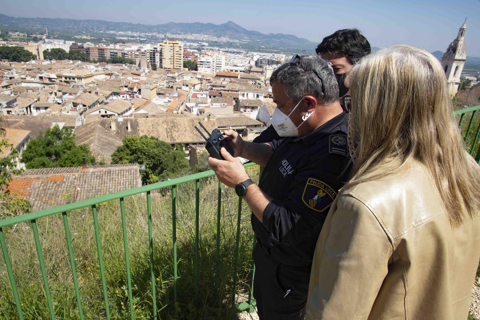 Sobrevuelan con un dron el casco antiguo de Xàtiva para identificar inmuebles en mal estado