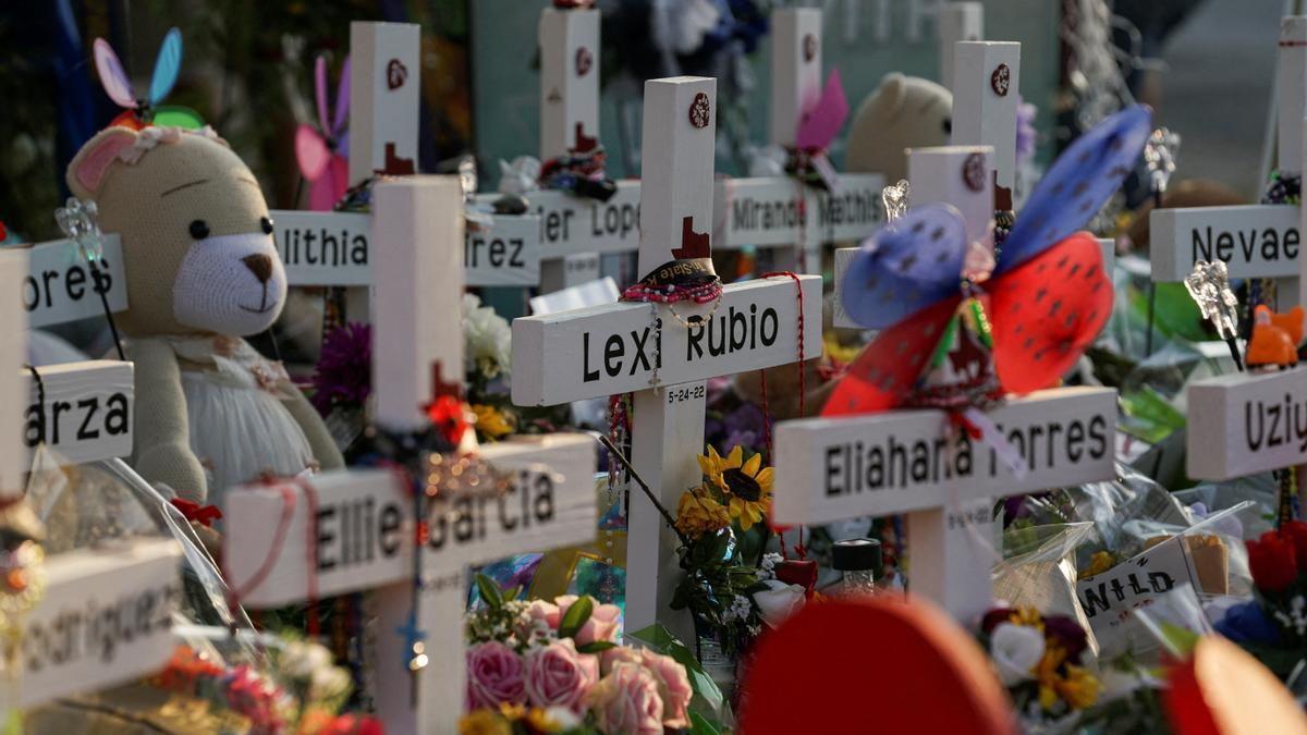 FILE PHOTO: Memorial for the victims of a mass shooting in Uvalde, Texas