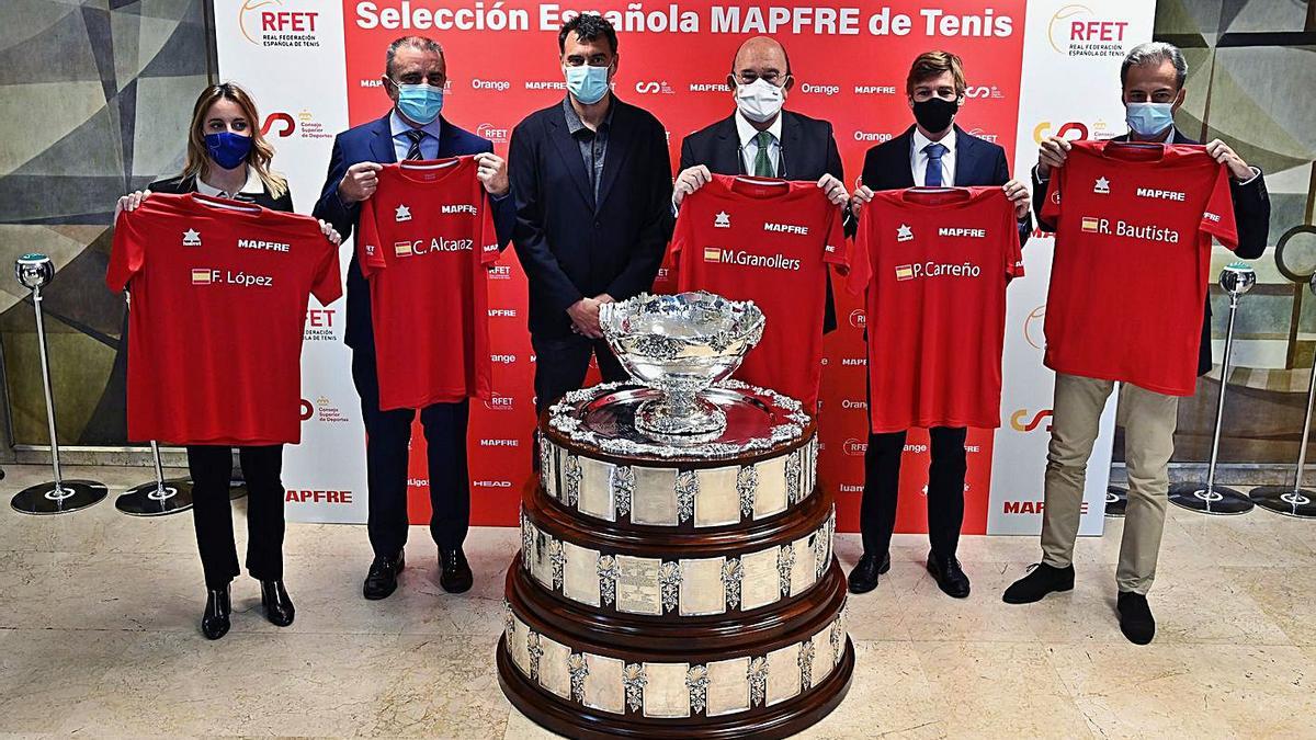 Acto de presentación de los representantes de España en la Copa Davis.  | EFE