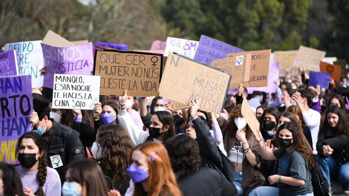 Una imagen de la manifestación del Día de la Mujer en Valencia.