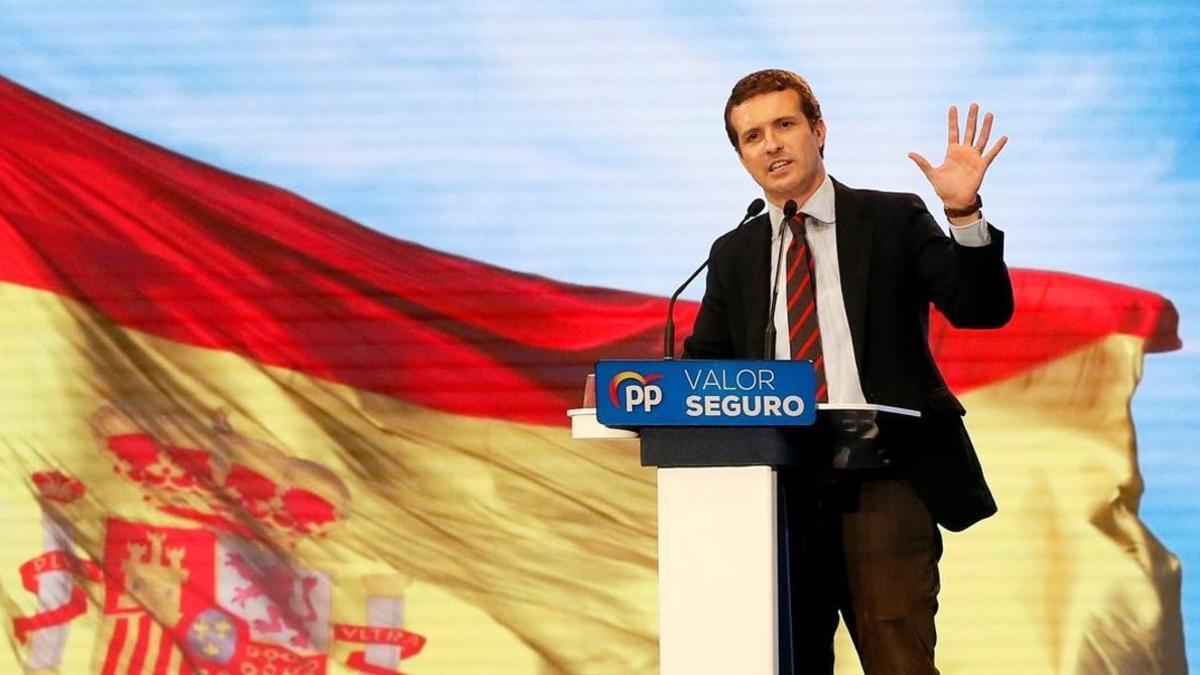 Pablo Casado, en un mitin en Alicante, este sábado.