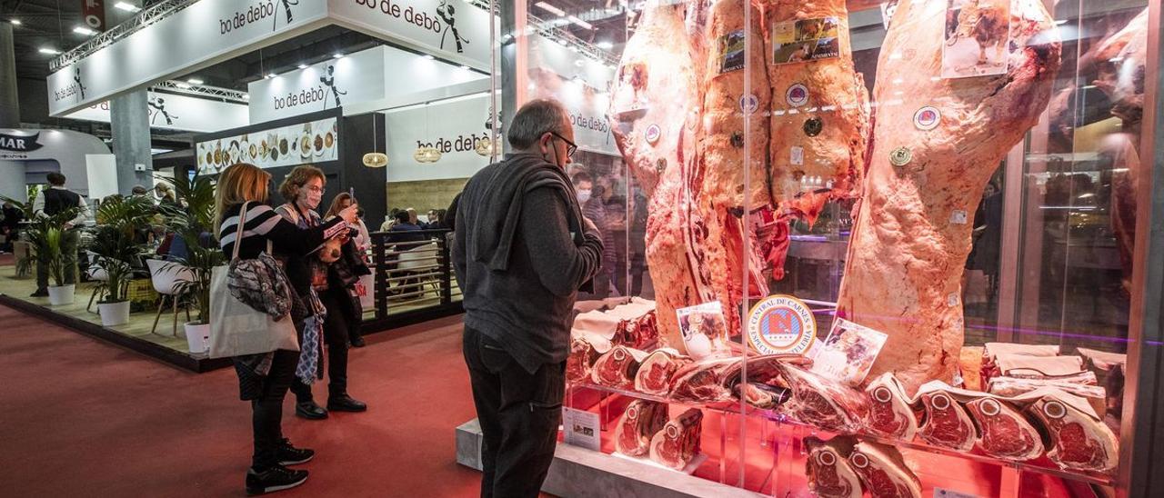 Expositor de carne en el Salón Alimentaria.