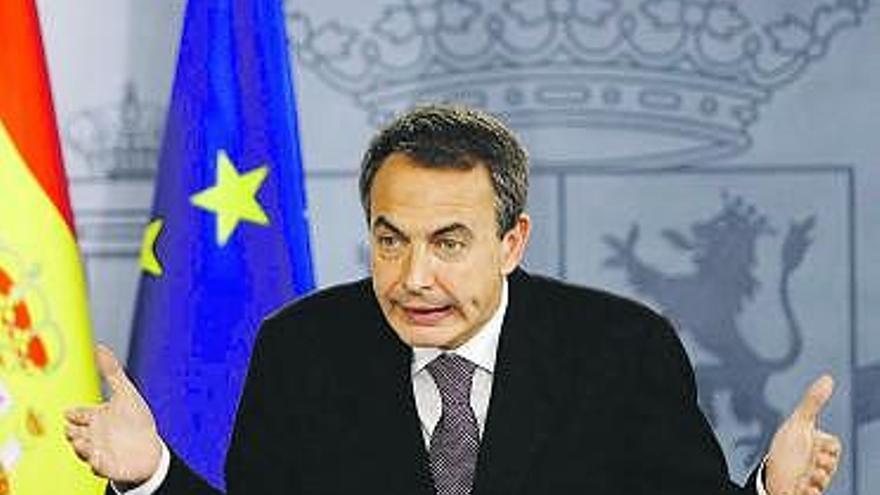 José Luis Rodríguez Zapatero, durante su conferencia de prensa en Moncloa.