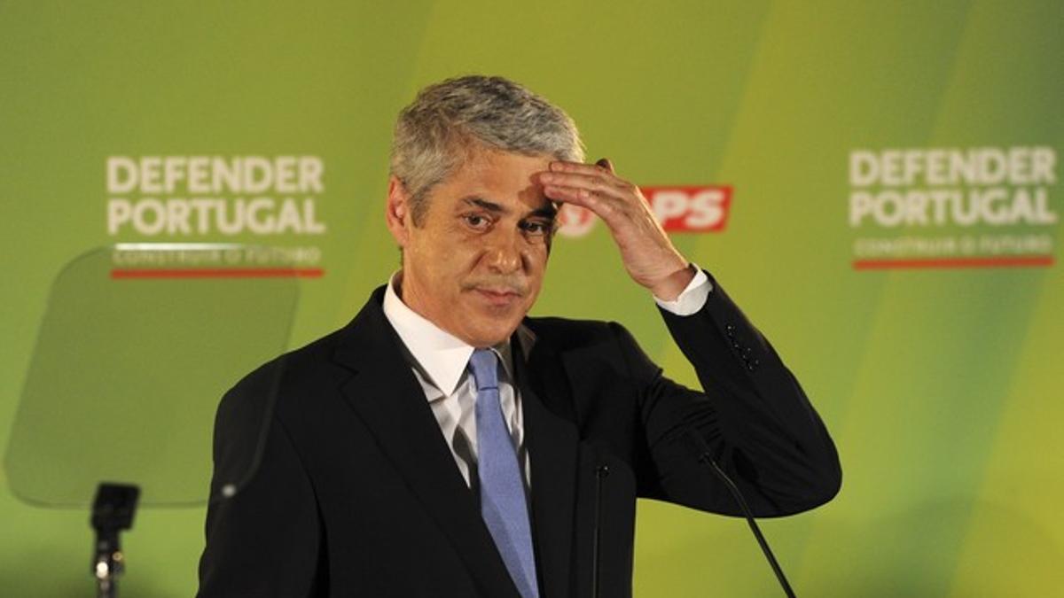 El exprimer ministro de Portugal José Sócrates, en un acto de campaña electoral en Lisboa en el 2011