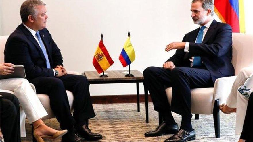 Felipe VI e Iván Duque dialogan sobre la crisis migratoria en Venezuela