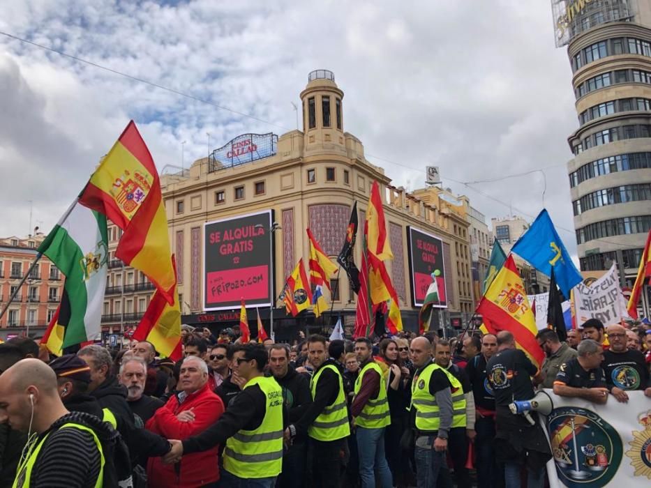 Malagueños en la manifestación de Jusapol en Madrid.