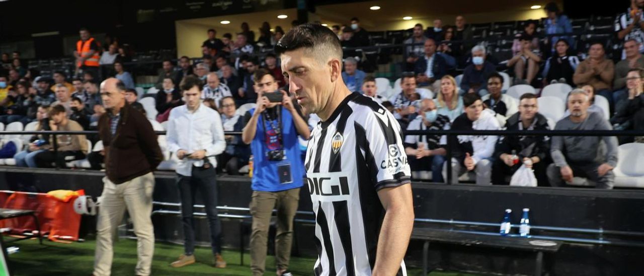 Pablo Hernández, antes del Castellón-Algeciras, protagonista al ser el autor del único gol.